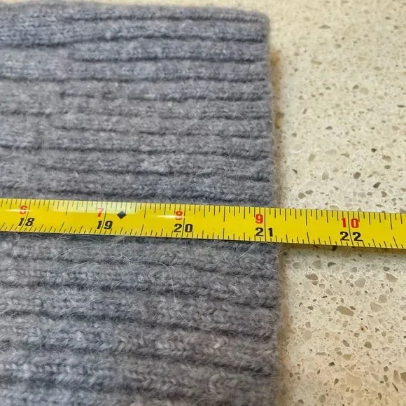 Banana Republic Womens M Mitzi Cropped Ribbed Cardigan Sweater Wool Alpaca Gray - Picture 10 of 10